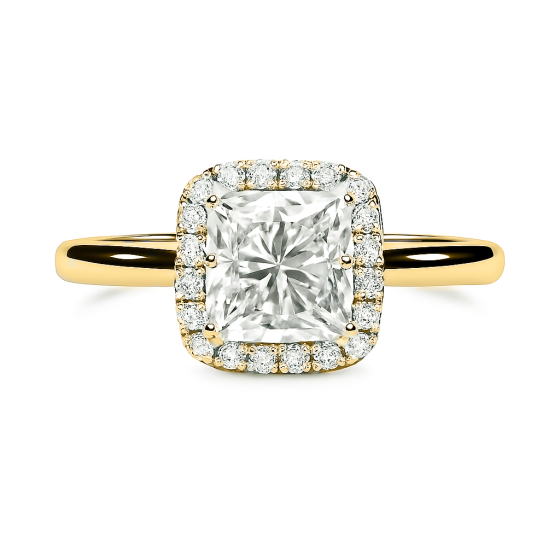Cushion Diamond Single Halo Ring