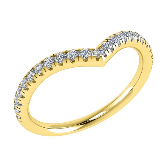 50% Diamond Set Wishbone Ring