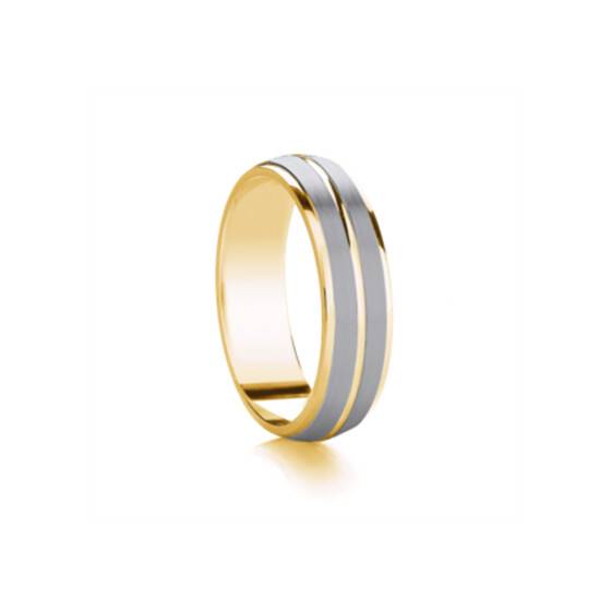 5mm Two Tone Wedding Ring
