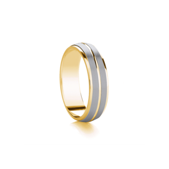 5mm Two Tone Wedding Ring
