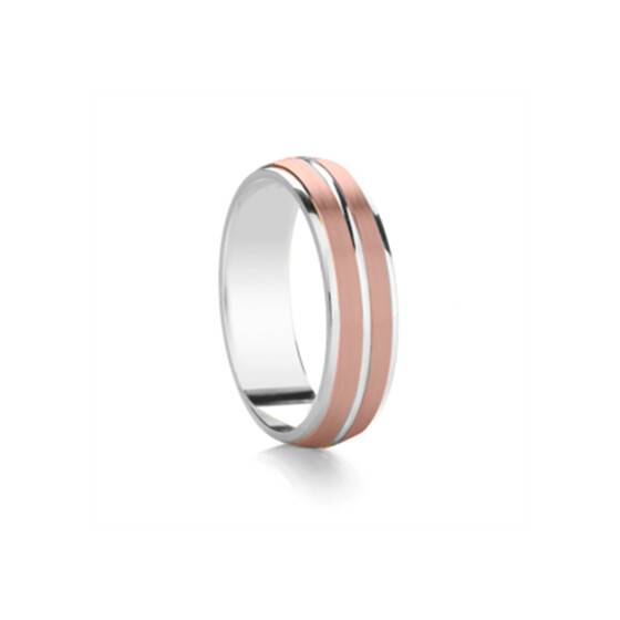 5mm Two Tone Wedding Ring