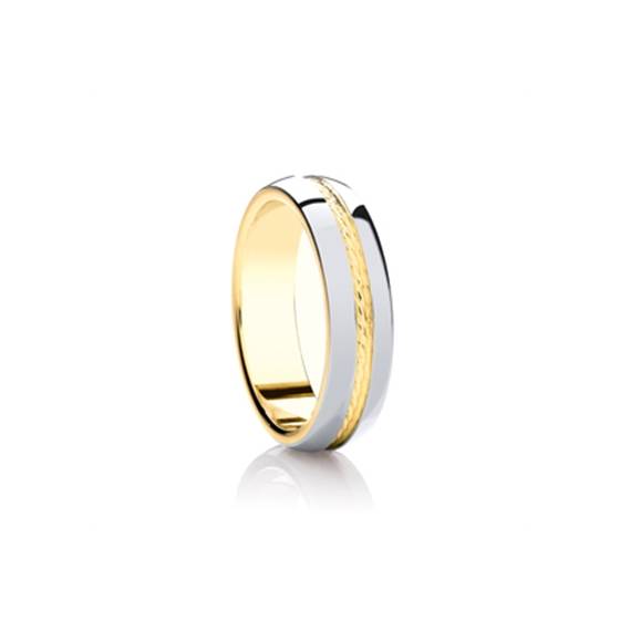5mm Two Tone Wedding Ring