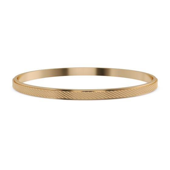 4mm Solid Gold Patterned Bangle