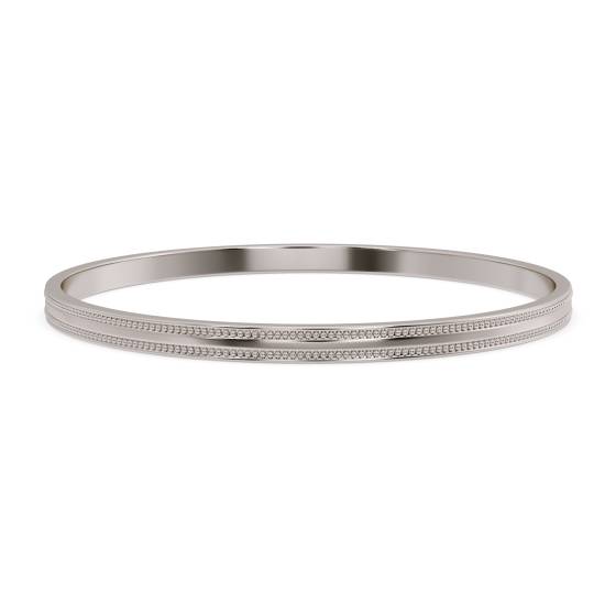 4mm Solid Gold Patterned Bangle