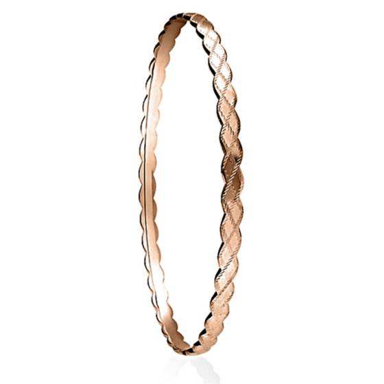 4mm Solid Gold Patterned Bangle