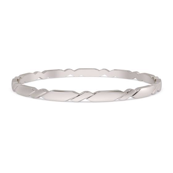 4mm Solid Gold Patterned Bangle