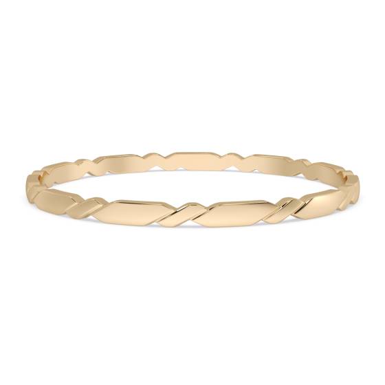 4mm Solid Gold Patterned Bangle