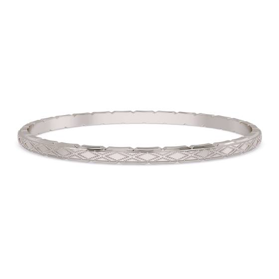 4mm Solid Gold Patterned Bangle