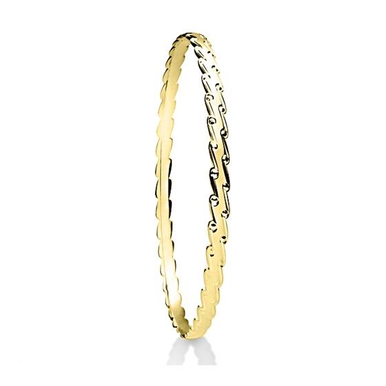 4mm Solid Gold Patterned Bangle
