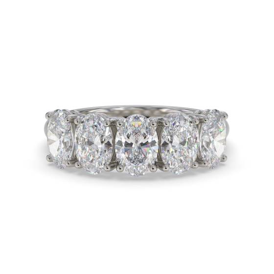 5 Stone Oval Diamond Half Eternity Ring