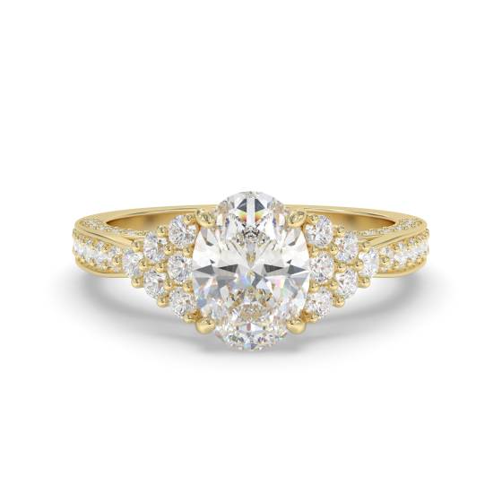 Oval & Round Diamond Vintage Ring