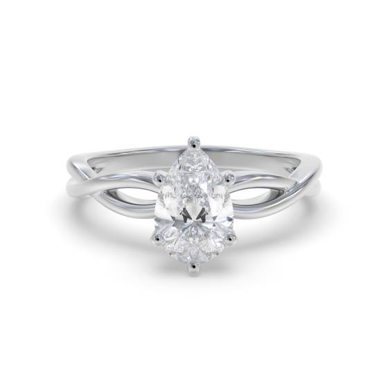 Infinity Love Swirl Pear Diamond Engagement Ring