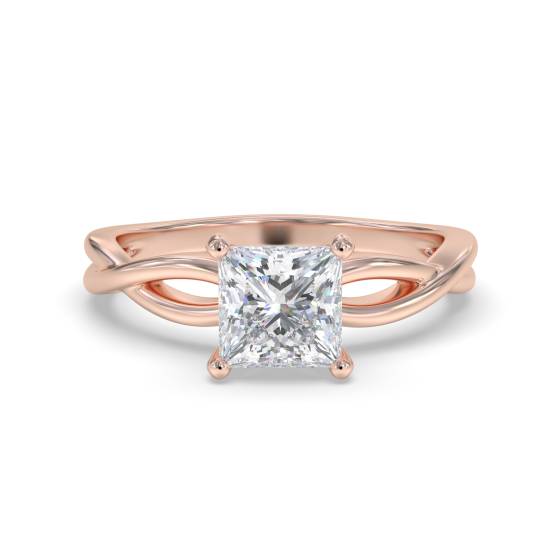 Infinity Love Swirl Princess Diamond Engagement Ring