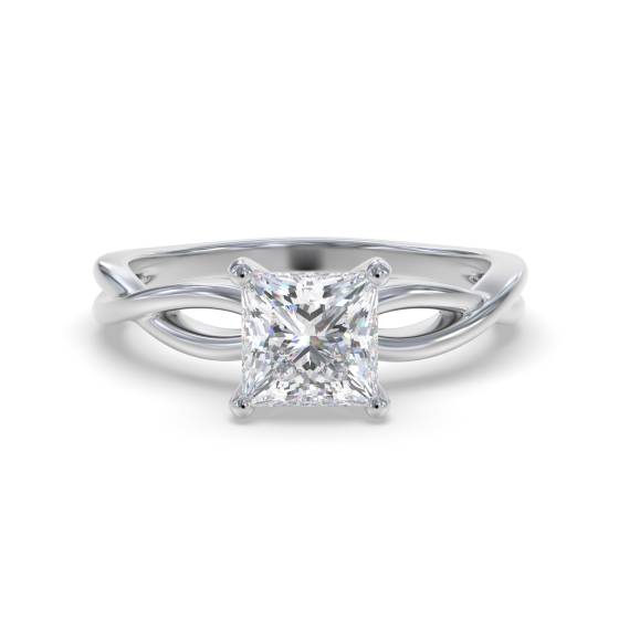 Infinity Love Swirl Princess Diamond Engagement Ring