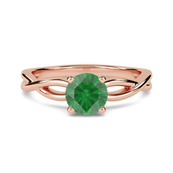 Classic Round Emerald Solitaire Ring