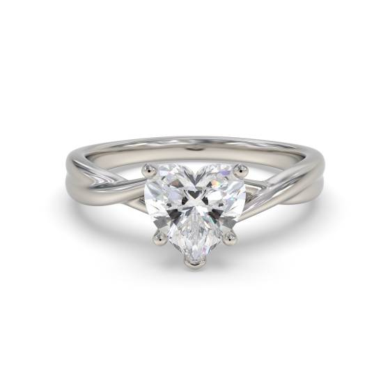 Infinity Twist Heart Engagement Ring