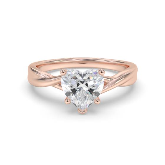 Infinity Twist Heart Engagement Ring