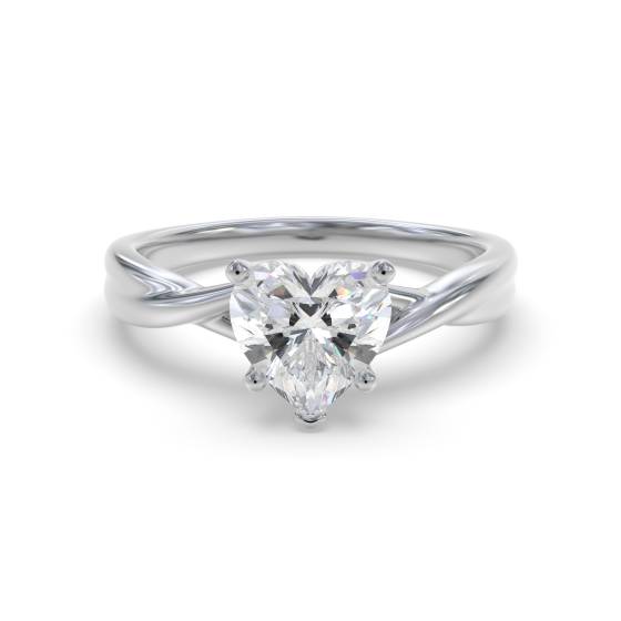 Infinity Twist Heart Engagement Ring