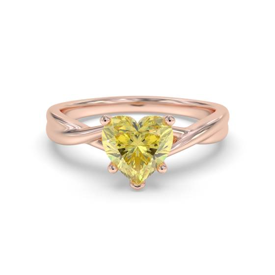 Elegant Fancy Yellow Heart Diamond Engagement Ring