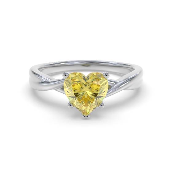 Elegant Fancy Yellow Heart Diamond Engagement Ring