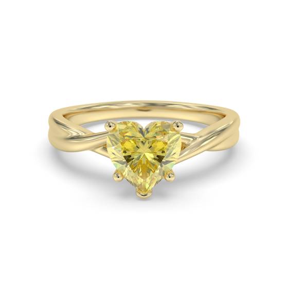 Elegant Fancy Yellow Heart Diamond Engagement Ring