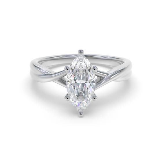 Infinity Twist Marquise Diamond Engagement Ring