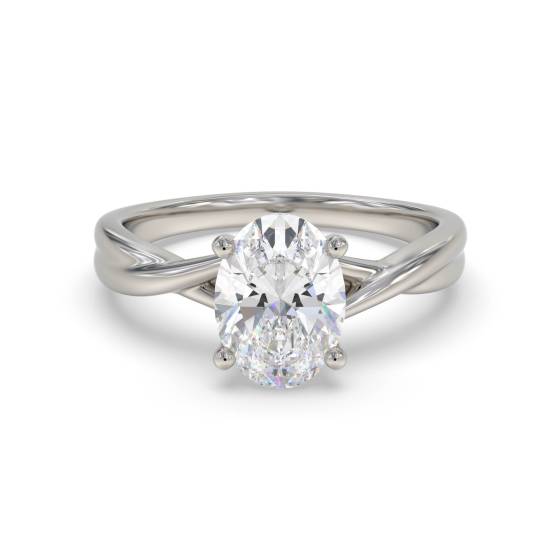 Infinity Twist Oval Diamond Engagement Ring