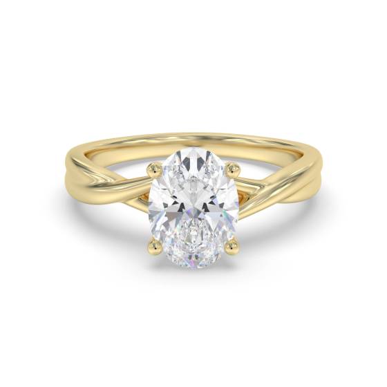 Infinity Twist Oval Diamond Engagement Ring