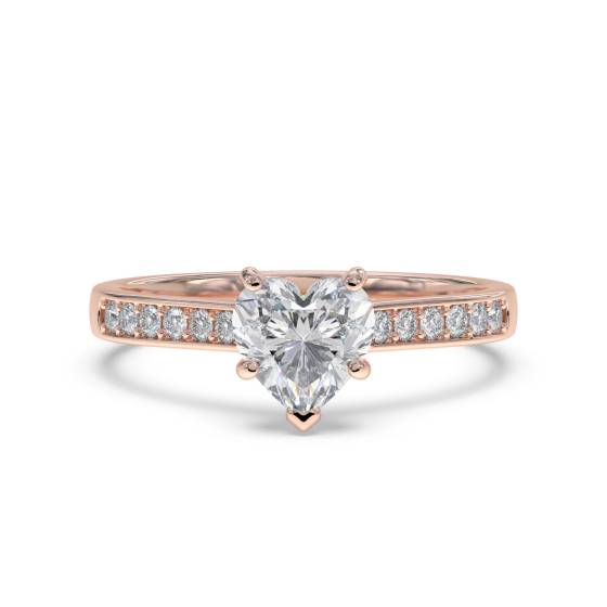 Heart Diamond Shoulder Set Ring