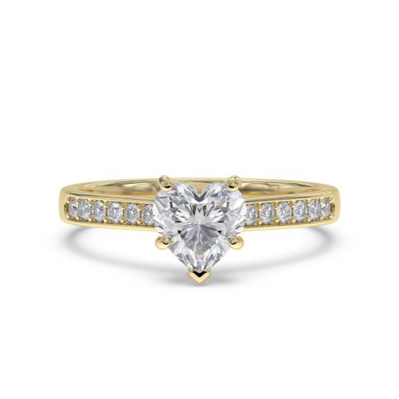Heart Diamond Shoulder Set Ring