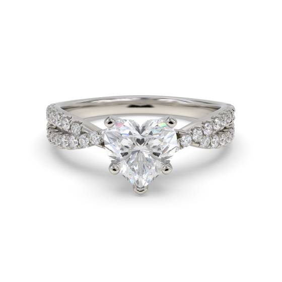 Unique Heart & Round Diamond Ring