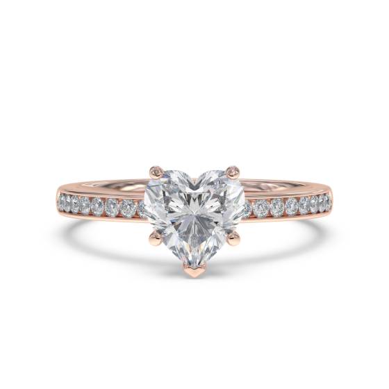 Heart Diamond Shoulder Set Ring