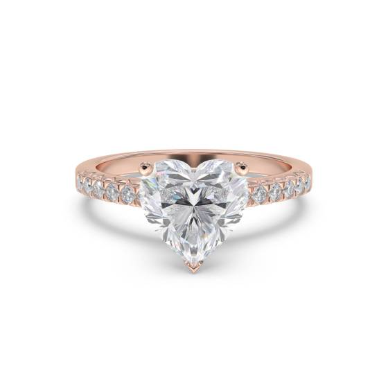 Heart Diamond Shoulder Set Ring