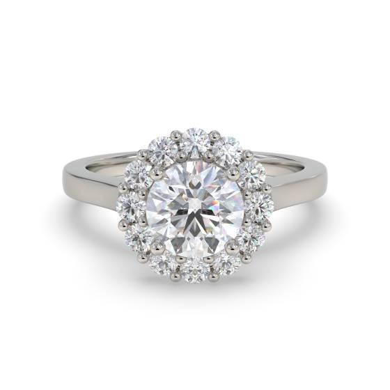 Round Diamond Single Halo Ring
