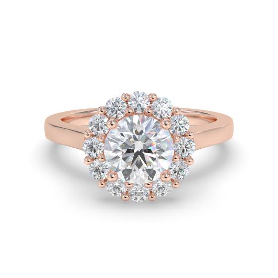 Round Diamond Single Halo Ring