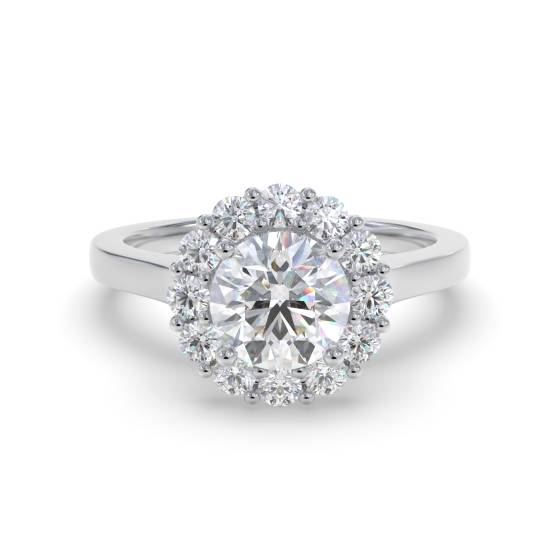 Round Diamond Single Halo Ring