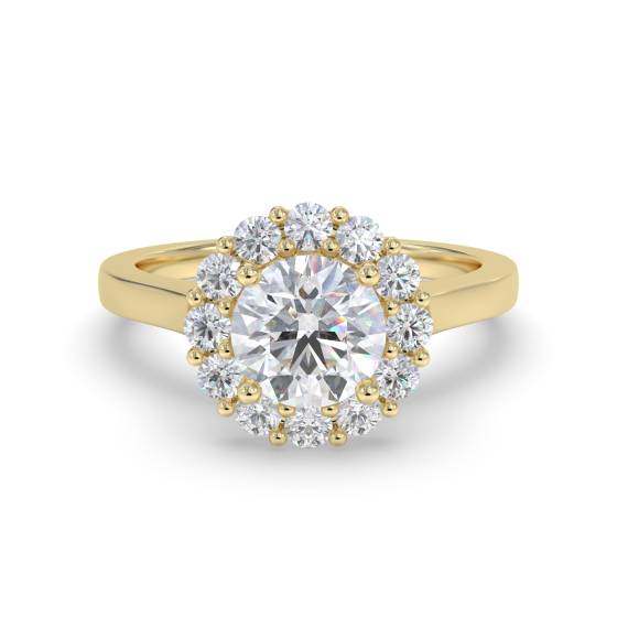 Round Diamond Single Halo Ring