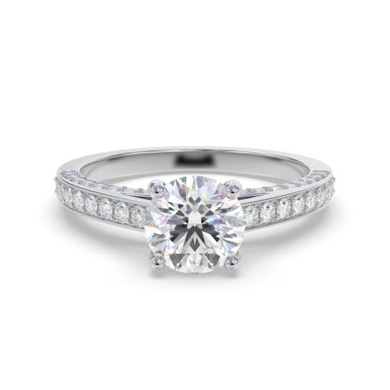 Unique Round Diamond Engagement Ring