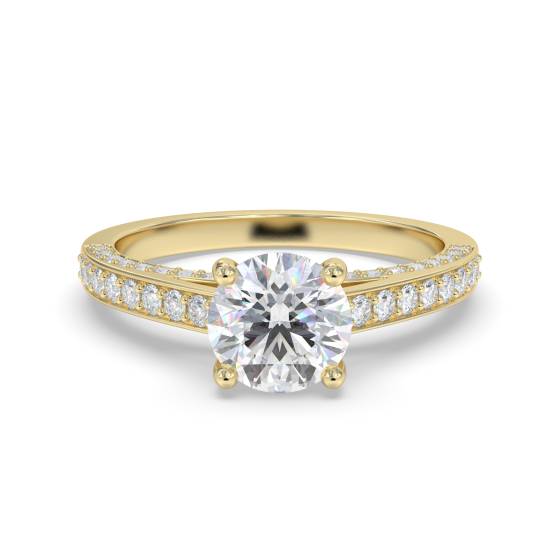 Unique Round Diamond Engagement Ring