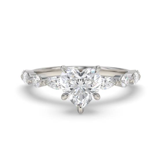 Heart Diamond Shoulder Set Ring