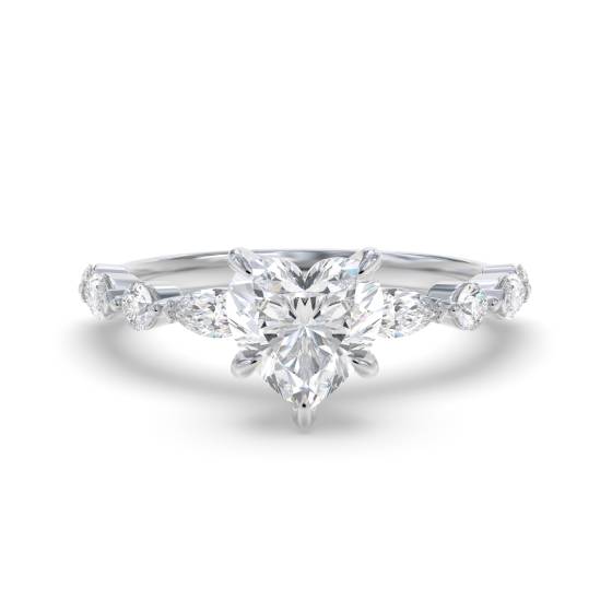 Heart Diamond Shoulder Set Ring