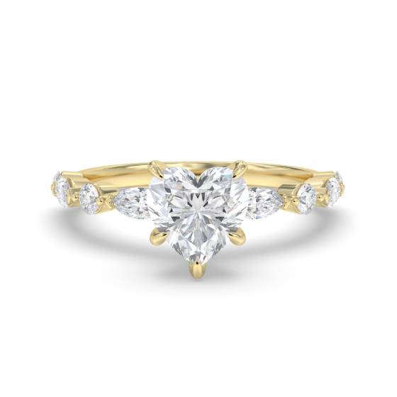 Heart Diamond Shoulder Set Ring