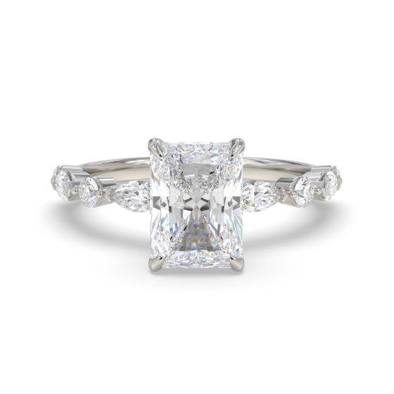 Radiant Diamond Shoulder Set Ring