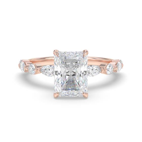 Radiant Diamond Shoulder Set Ring