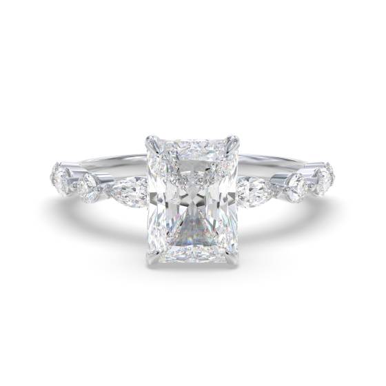 Radiant Diamond Shoulder Set Ring