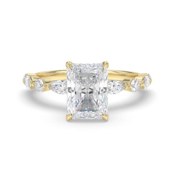 Radiant Diamond Shoulder Set Ring
