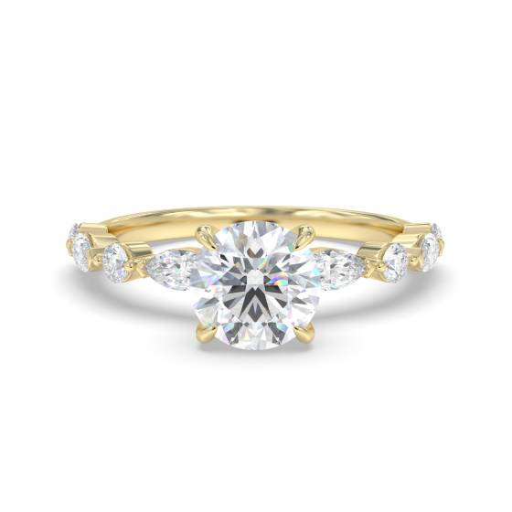 Round Diamond Shoulder Set Ring