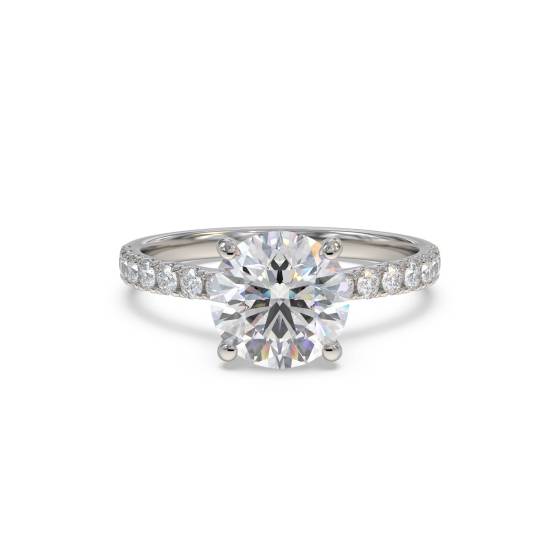 Round Diamond Shoulder Set Diamond Engagement Ring