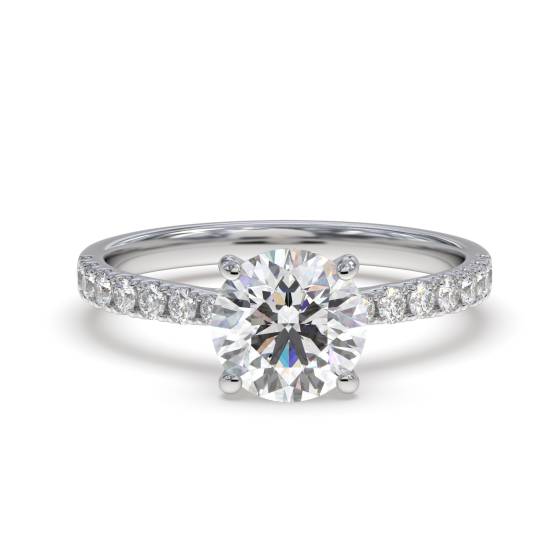 0.50ct Round Diamond Shoulder Set Diamond Engagement Ring