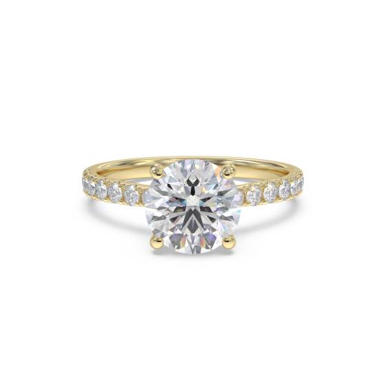 Round Diamond Shoulder Set Diamond Engagement Ring
